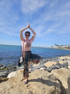 Home Lady standing in tree pose